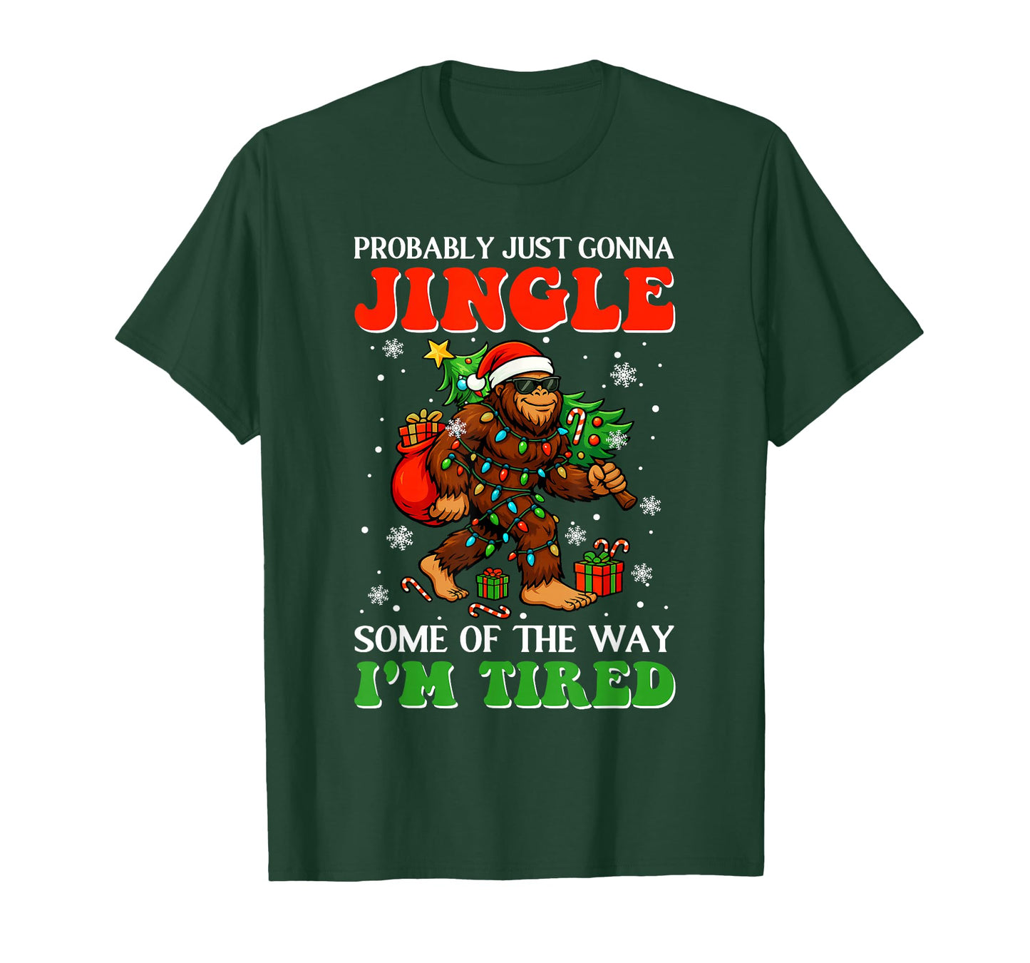 Some of The Way Santa Bigfoot Christmas Tree Xmas Lights T-Shirt