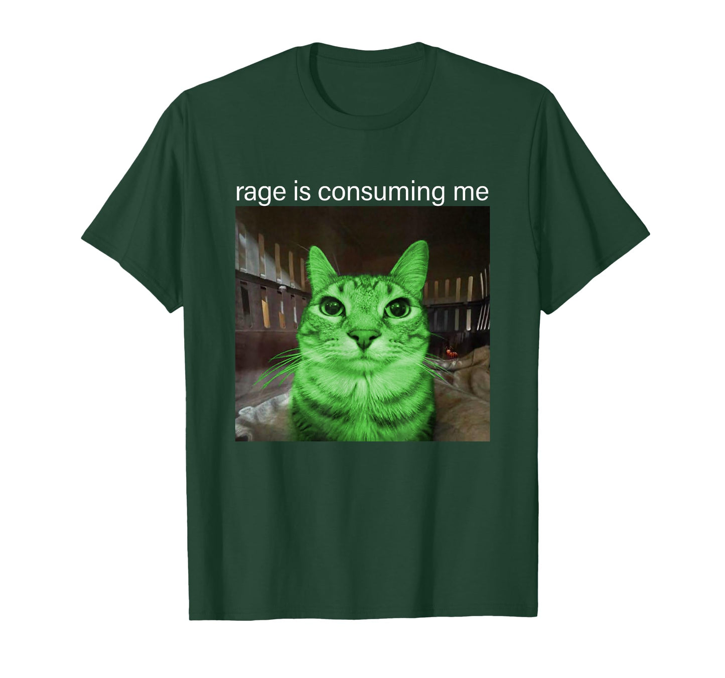 Rage is Consuming Me Silly Staring Alien Cat Meme T-Shirt