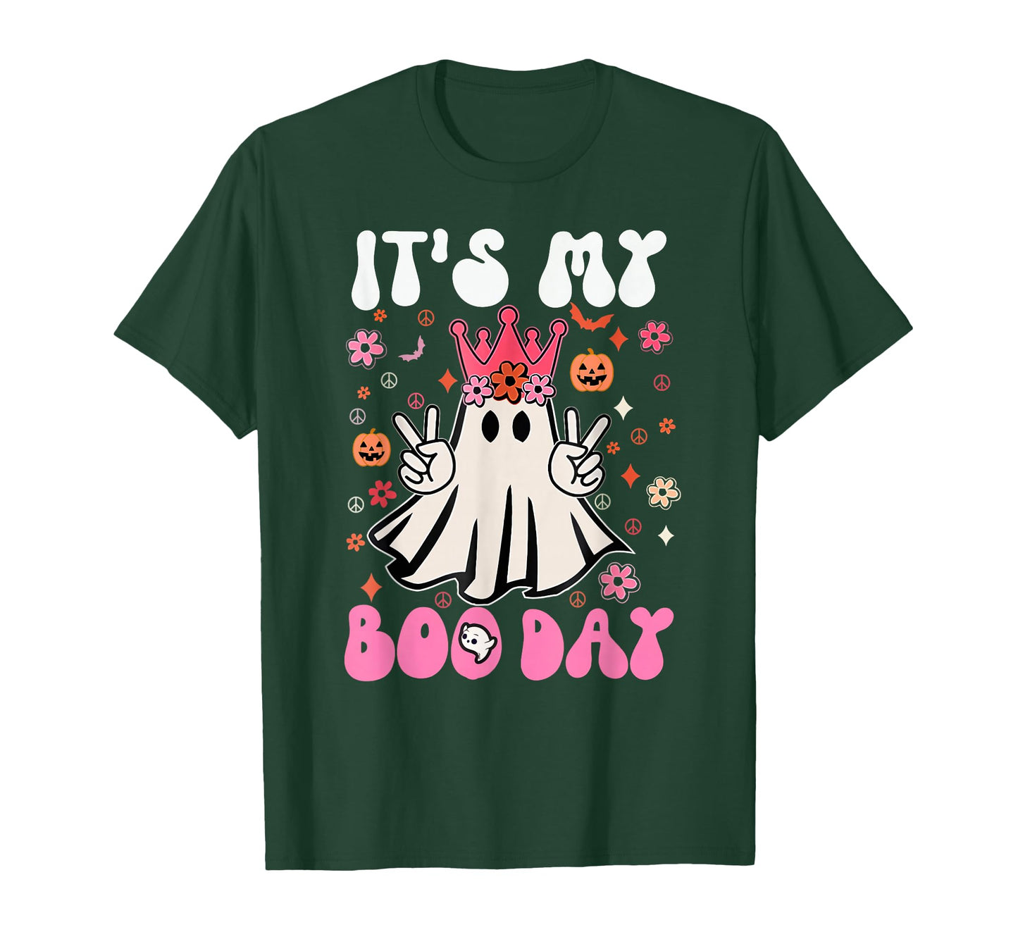 Its My Boo Day Cute Ghost Halloween Birthday Boys Girls Kids T-Shirt