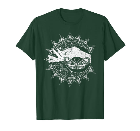 Butterfly Hamsa Hand Celestial Body Stargazer Crescent Moon T-Shirt