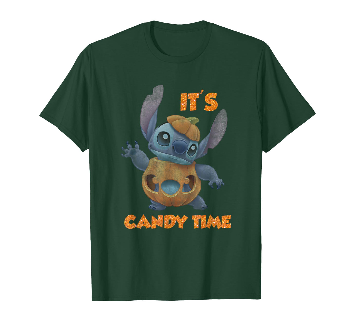 Disney Lilo & Stitch Halloween It's Candy Time Pumpkin T-Shirt