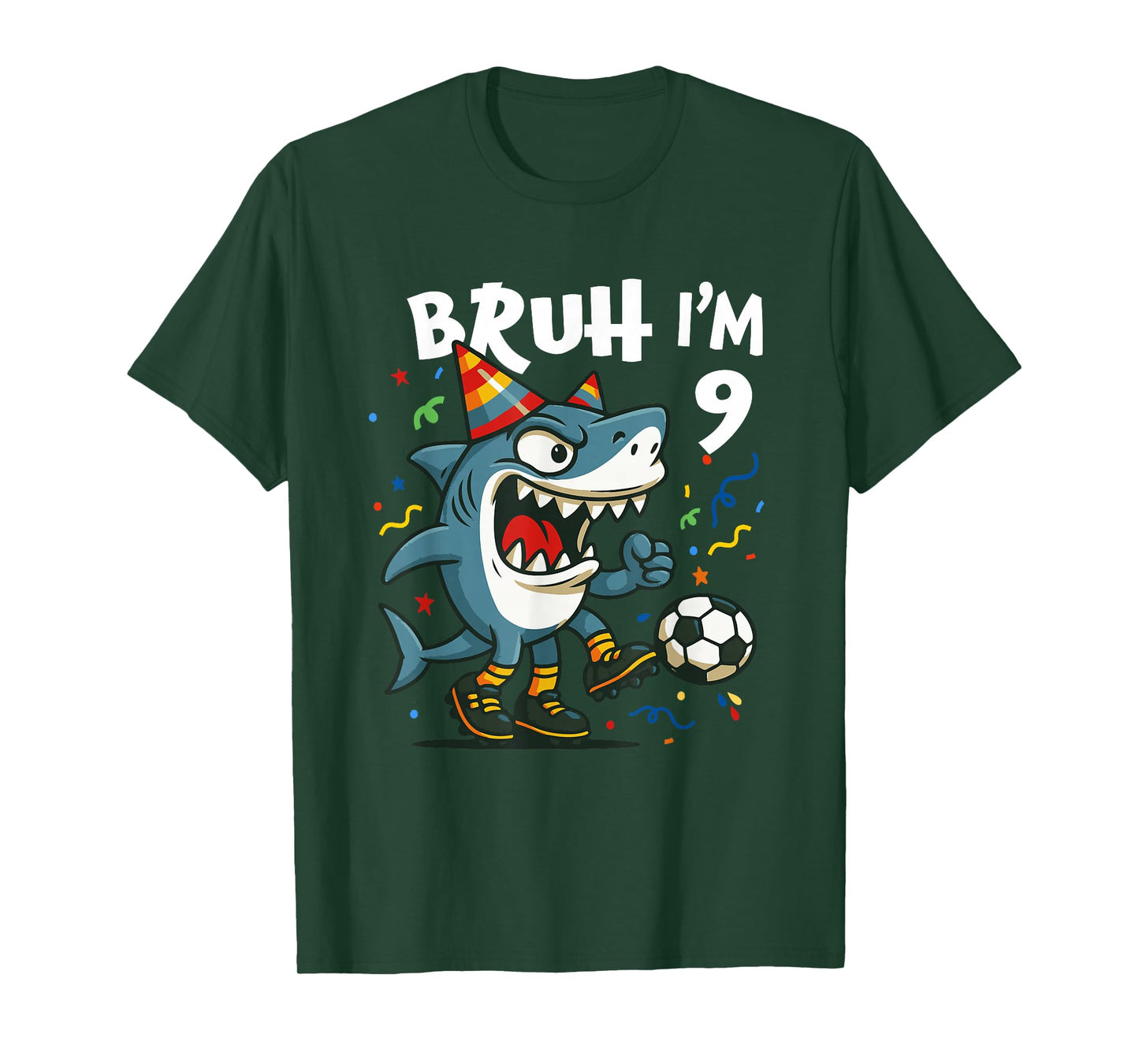 Tralalero Tralala Italian Brainrot Soccer 9th Birthday T-Shirt