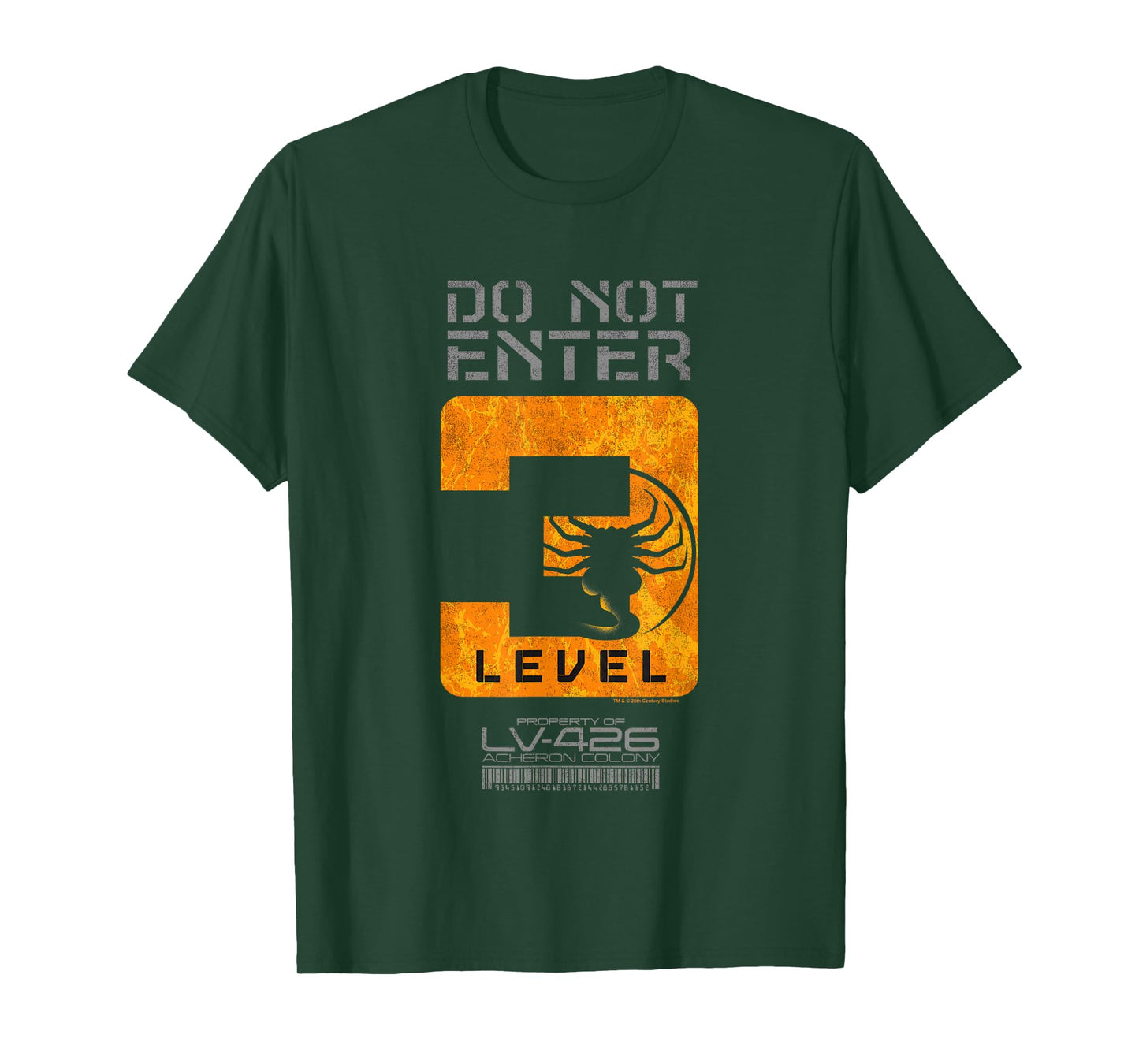 Aliens Do Not Enter Level 3 Face Hugger Silhouette Poster T-Shirt