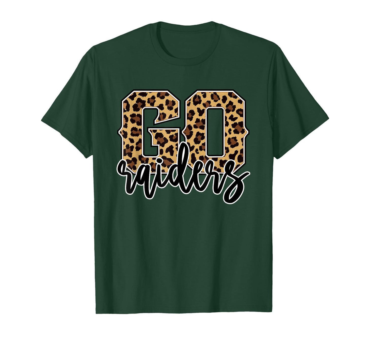 Raiders Go Raiders Leopard Print Womens Cheetah Graphic T-Shirt