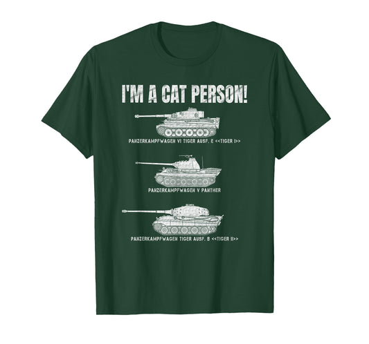 Panzer VI Tiger I German Panther Panzers Lover Cat Person T-Shirt