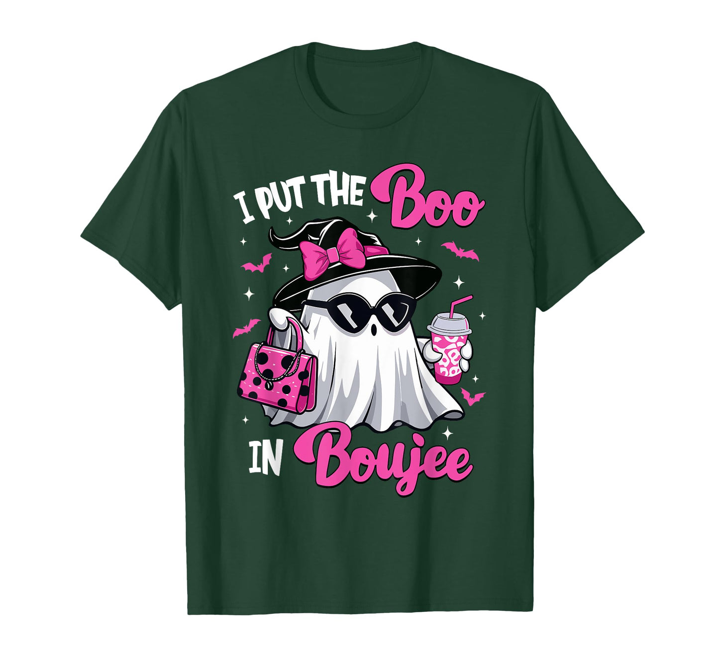Boujee Boo Jee Spooky Ghost Pink Halloween Pumpkin Costumes T-Shirt