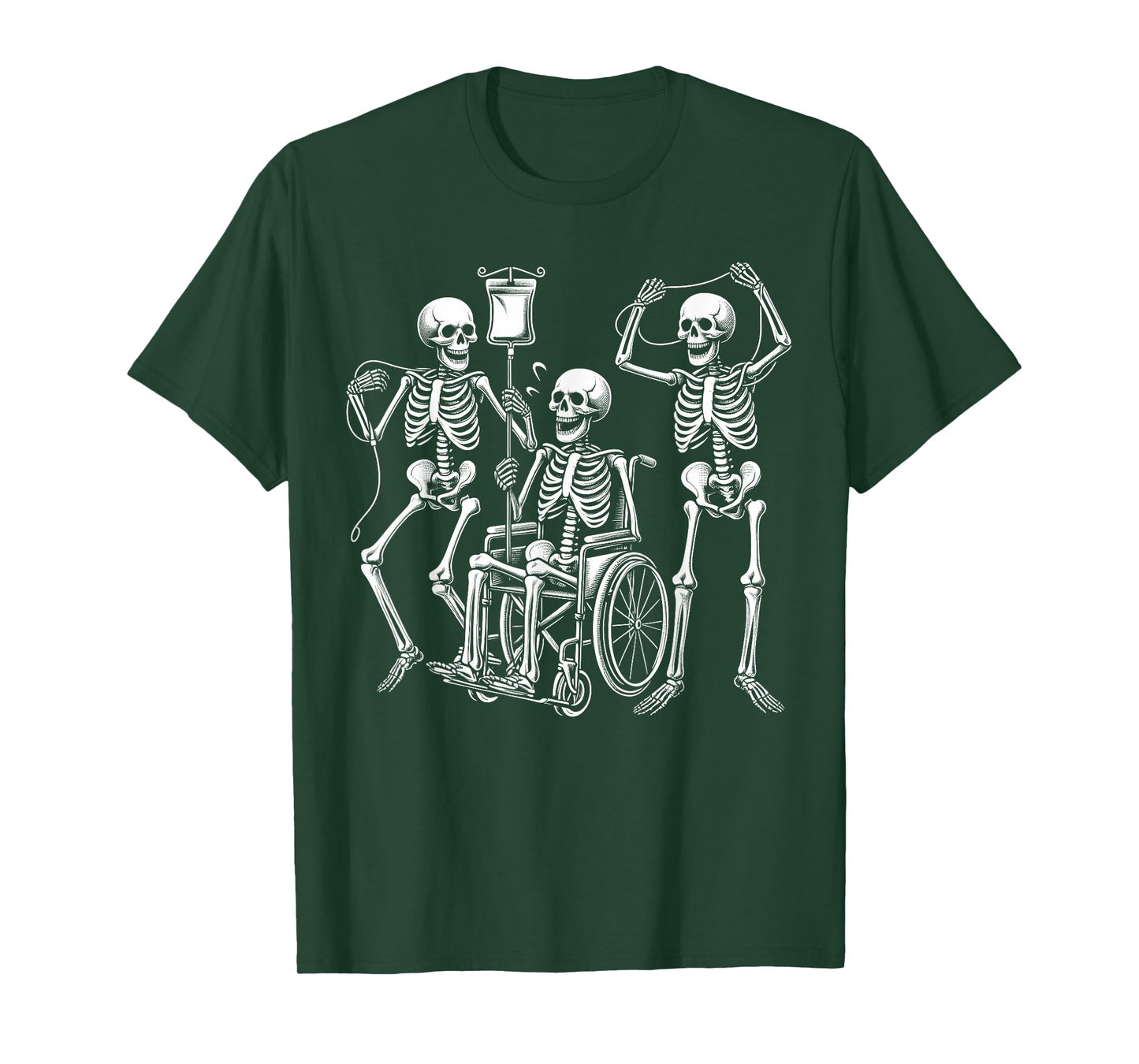 Nurse Skeletons Funny Halloween Hospital Healthcare Crew T-Shirt