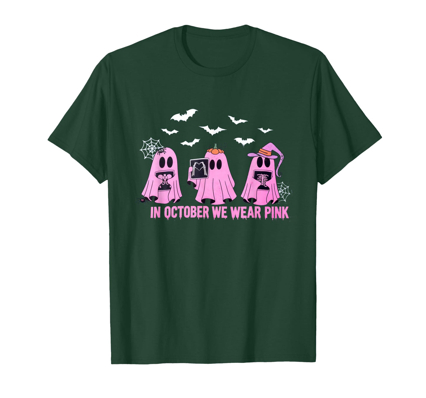 Breast CancerX-ray Tech Halloween Radiology Fall Ghost Work T-Shirt