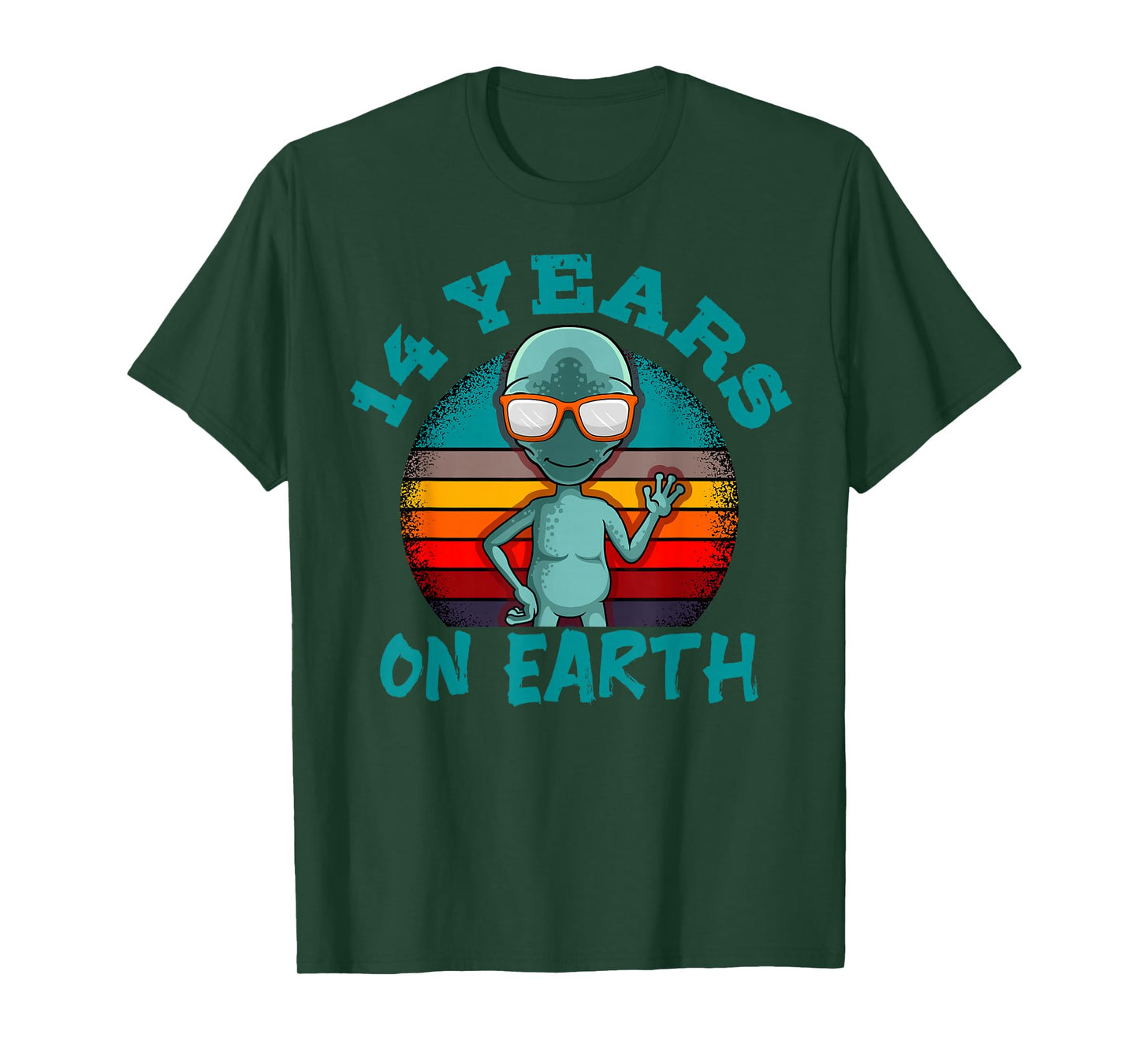 Alien 14th Birthday Party UFO Space Galaxy Traveler Cosmos T-Shirt