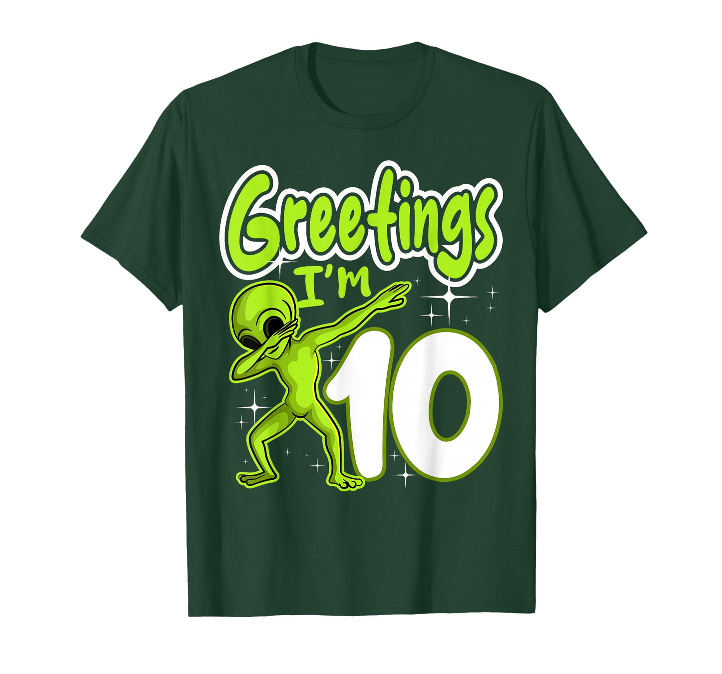 Alien 10th Birthday Dubbing Party Space Galaxy Traveler UFO T-Shirt