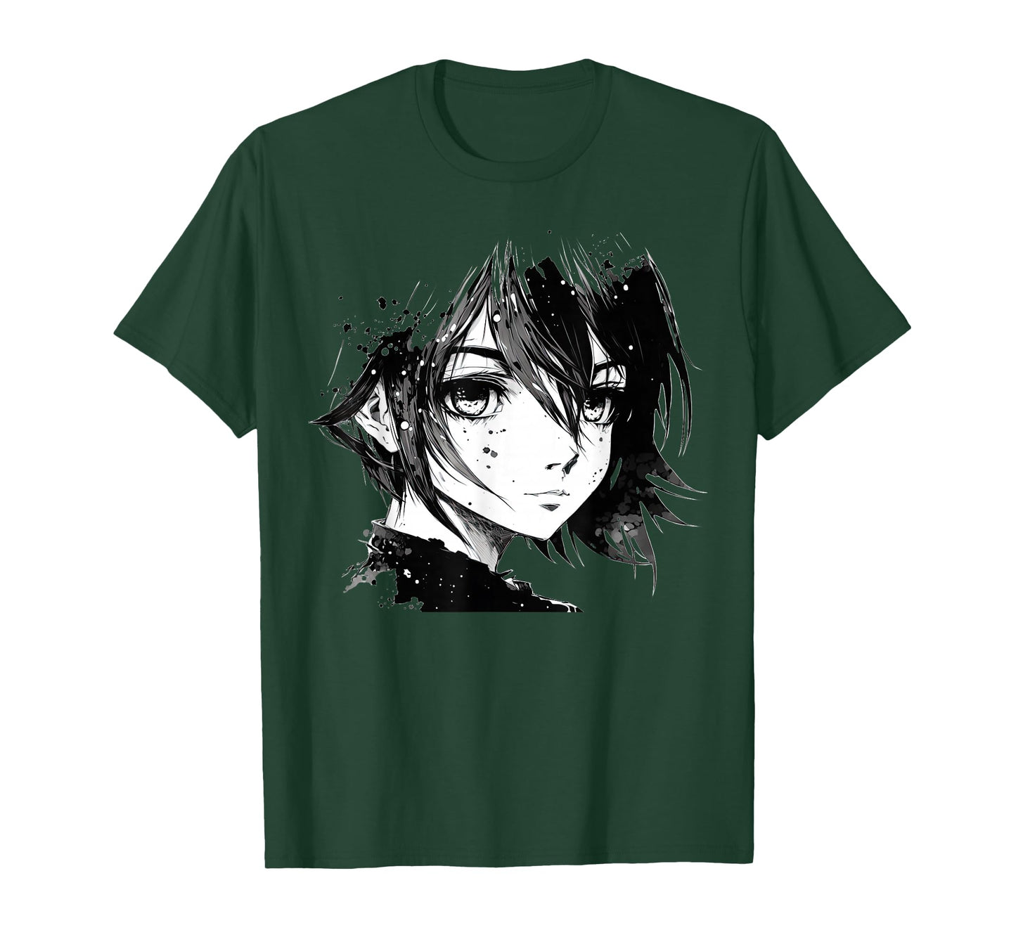 Anime Girl Anime Eyes Ink Art Sketch Drawing for Girls Teens T-Shirt