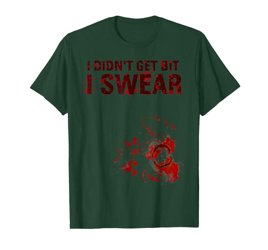 Bloody I Didn't Get Bit Zombie Bite Halloween T-Shirt