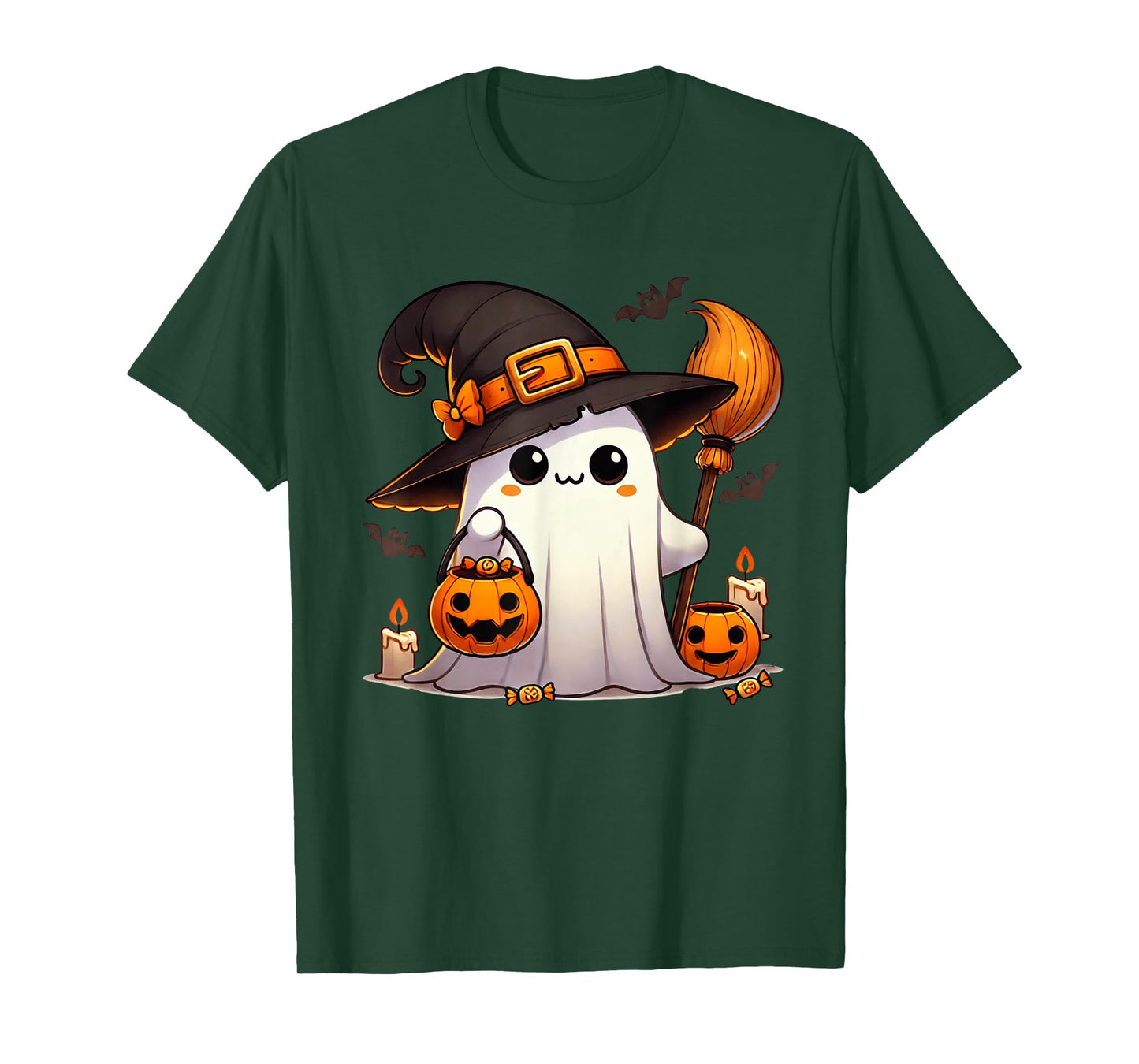 Ghost Halloween Cute Witch Ghost Trick or Treat Candy Kids T-Shirt