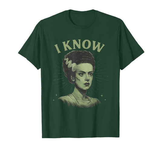 I Know Frankenstein Monster and Bride I Love You Couples T-Shirt