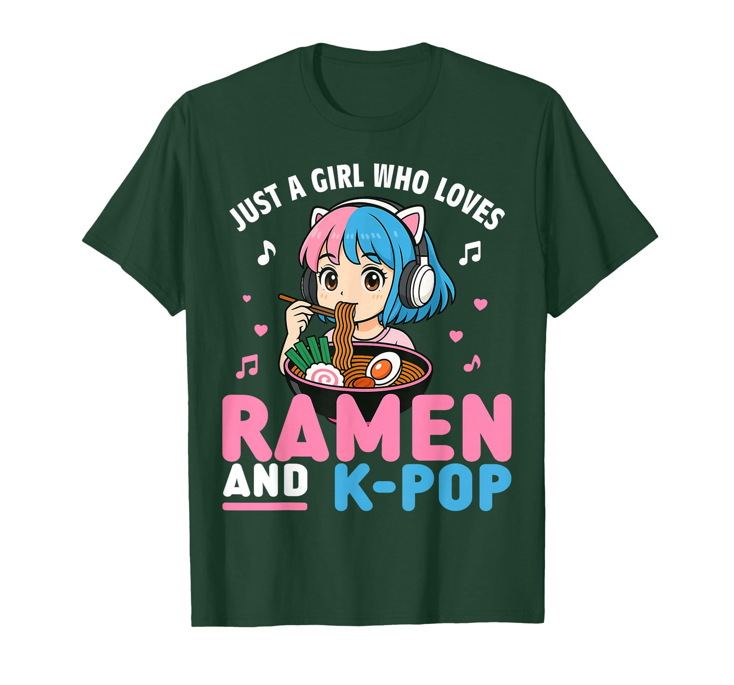 Just A Girl Who Loves Anime Ramen and K-pop T-Shirt