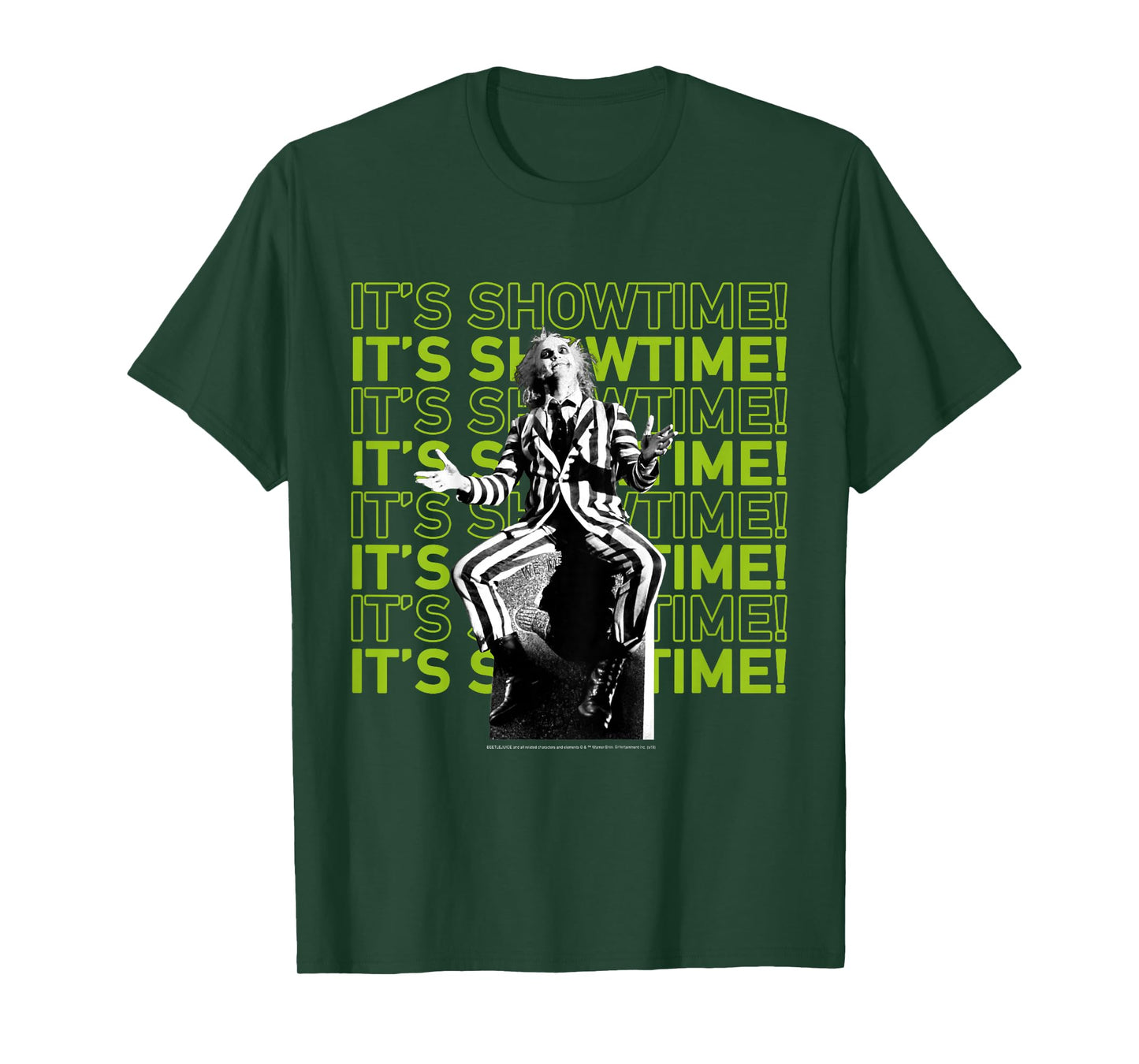 Kids Beetlejuice It's Showtime Text Stack T-Shirt