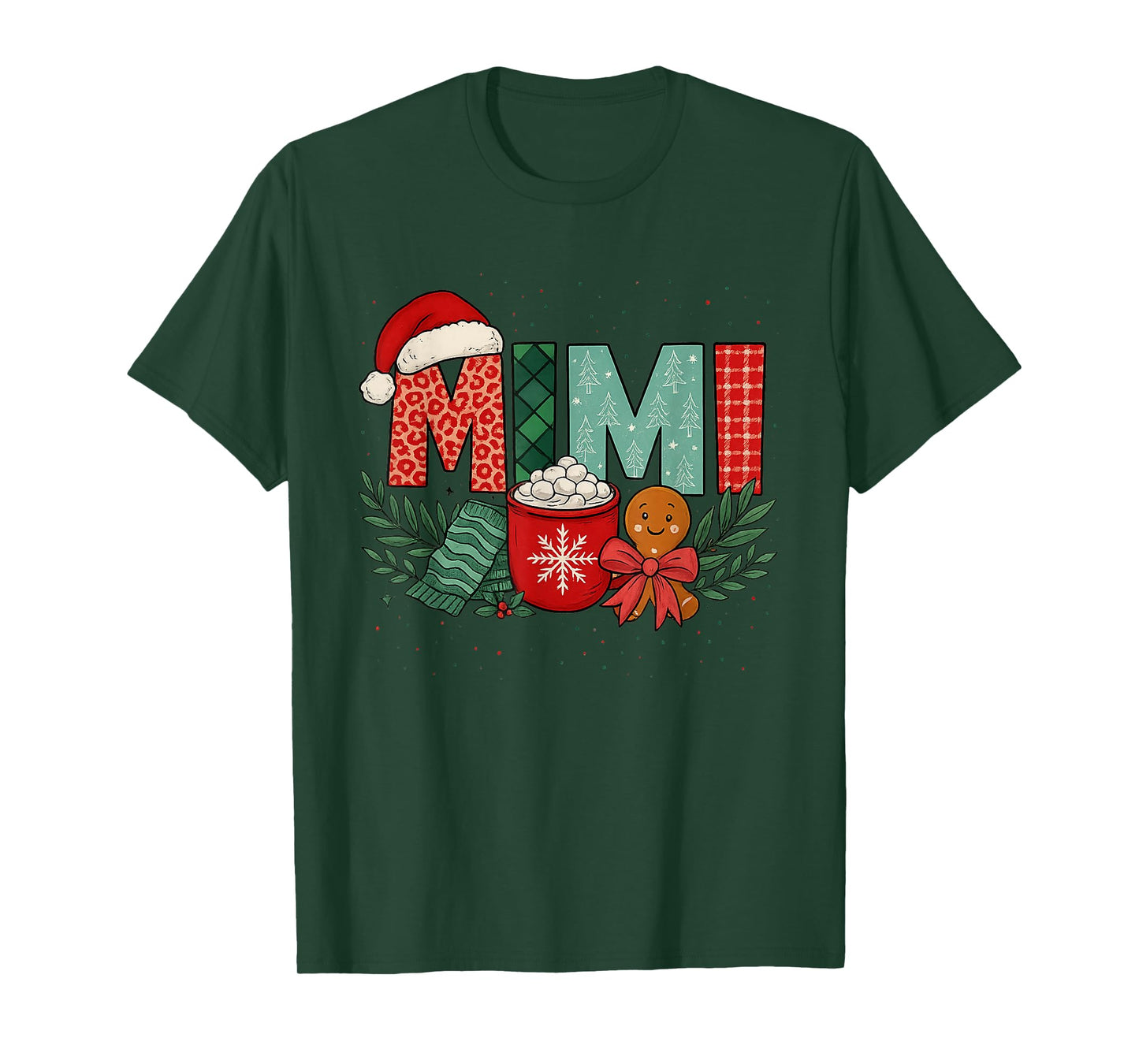 Mimi Christmas Hot Cocoa Gingerbread Holiday Grandma T-Shirt