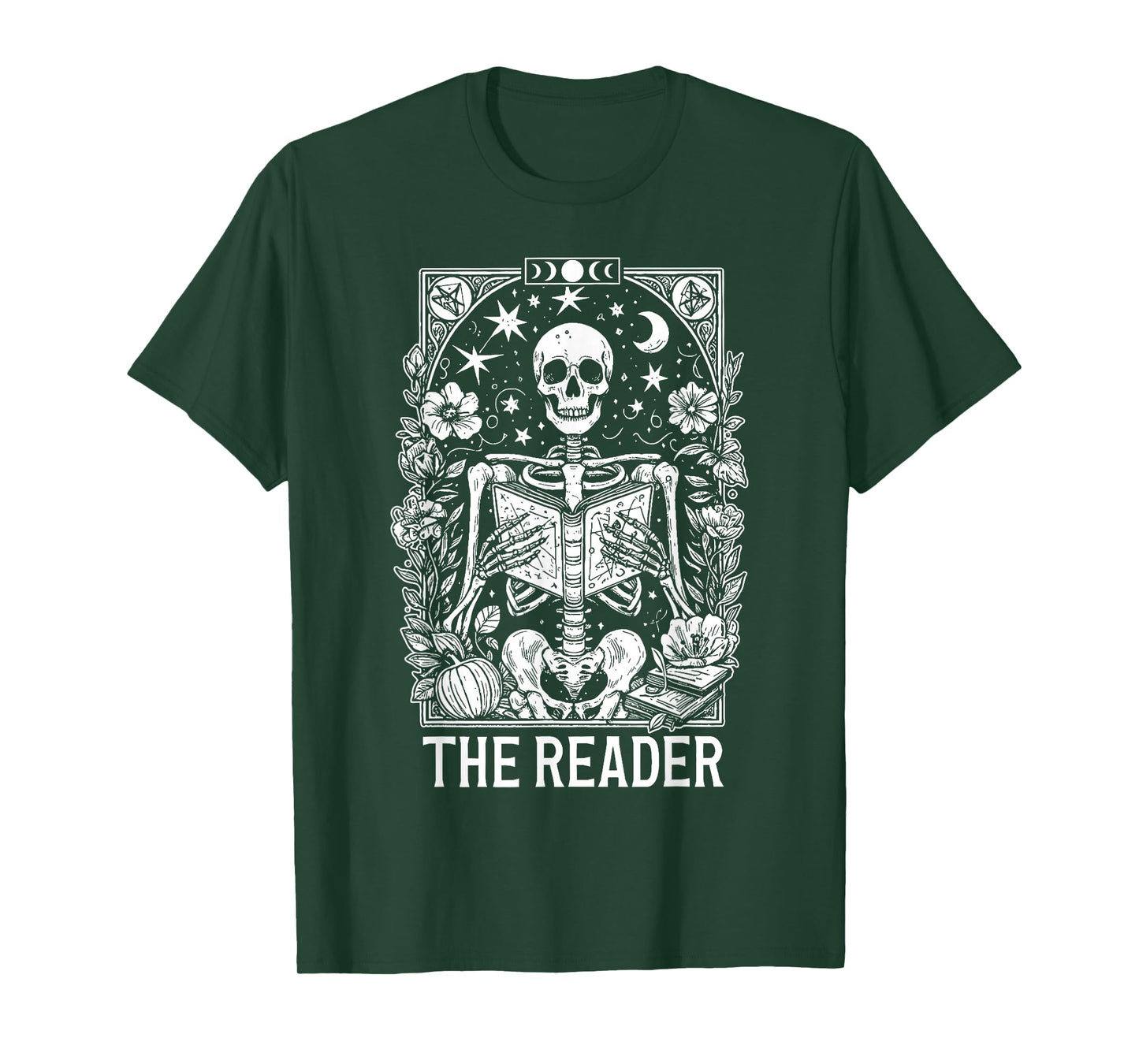 The Reader Skeleton Books Lover Teacher Happy Halloween T-Shirt