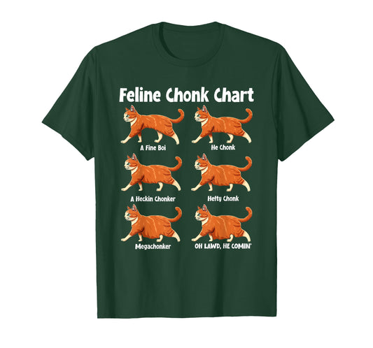 Feline Chonk Chart Funny Fat Cat T-Shirt