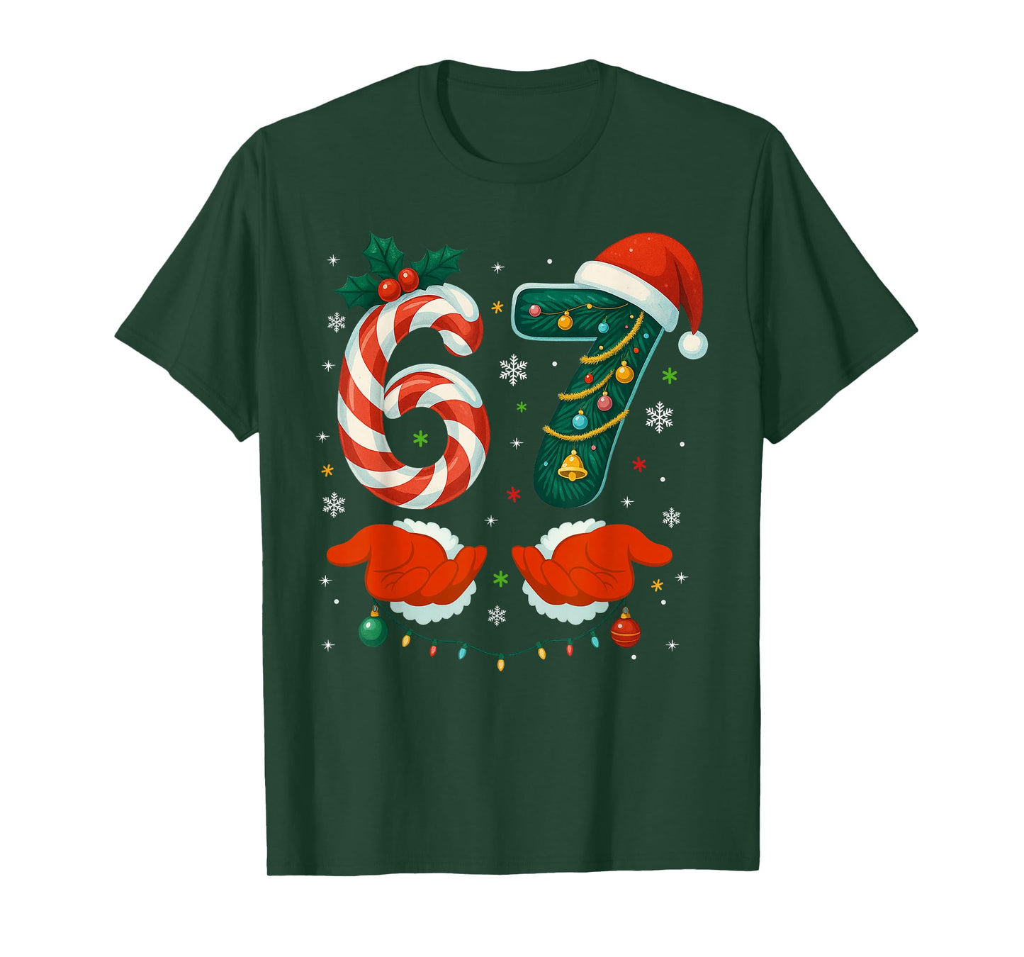 67 Six Seven 6 7 Meme Xmas Custome Couple Christmas Matching T-Shirt