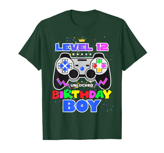 Level 12 Unlocked Birthday Boy 12th Birthday Video Game T-Shirt