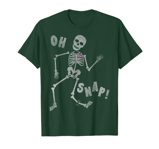 Halloween Oh Snap Skeleton Broken Leg T-Shirt