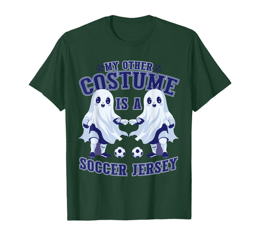 Spooky Ghost Soccer Halloween Costume T-Shirt