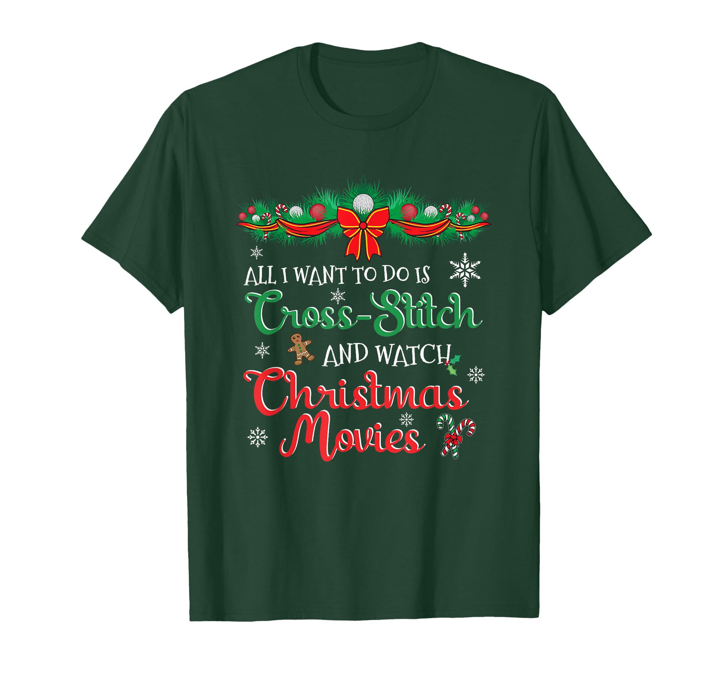 Funny Christmas Movie for Cross-Stitch Lovers T-Shirt