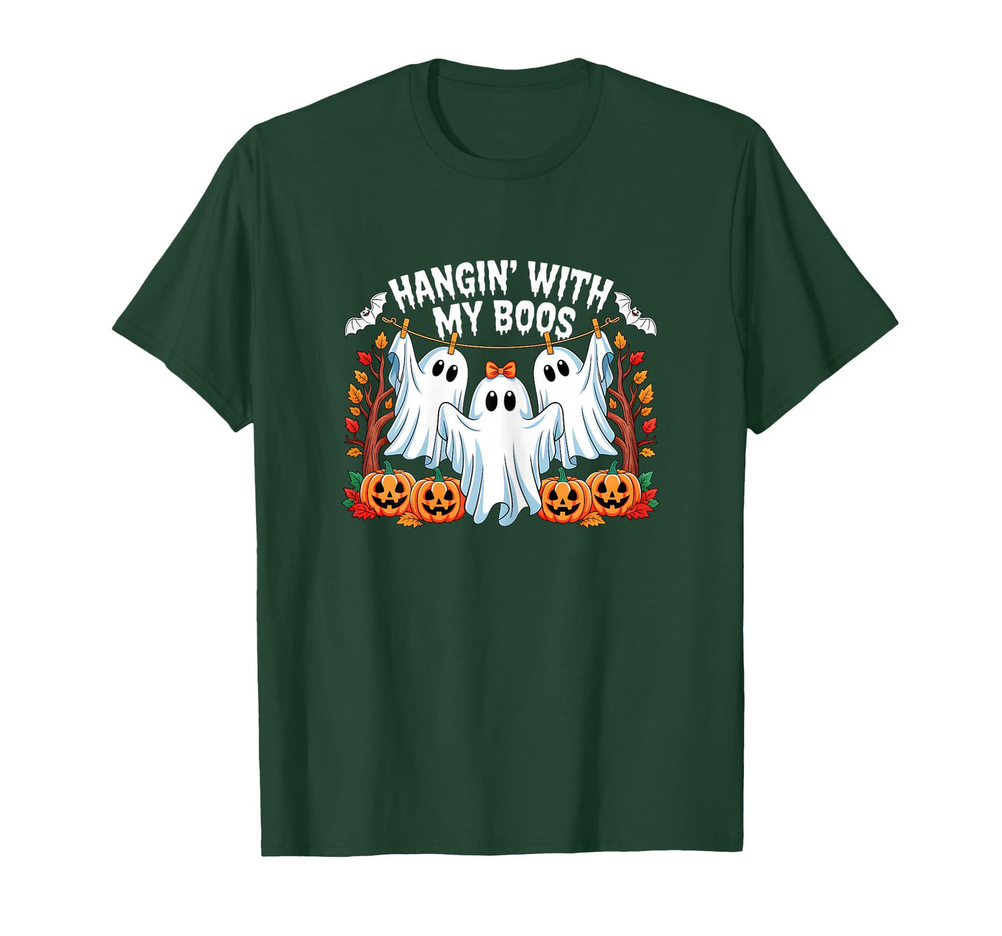 Funny Retro Hanging with My Boos Ghosts Halloween Autumn T-Shirt