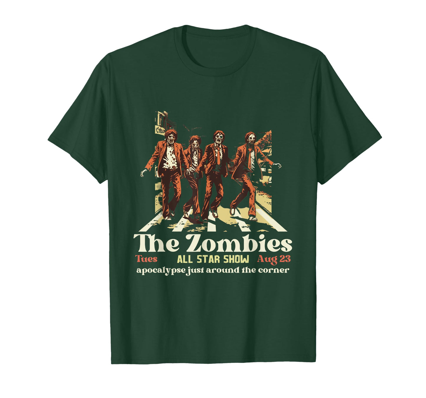 Retro The Zombies Band Concert Poster Abbey Road Show T-Shirt