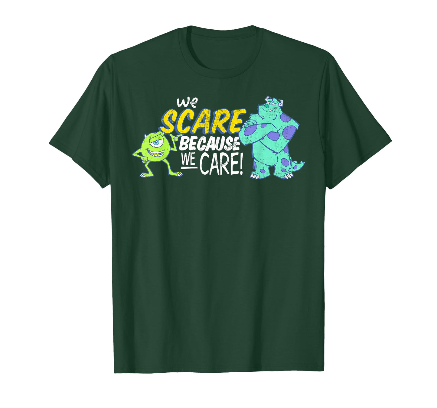 Disney Pixar Monsters Inc Scare Because We Care T-Shirt