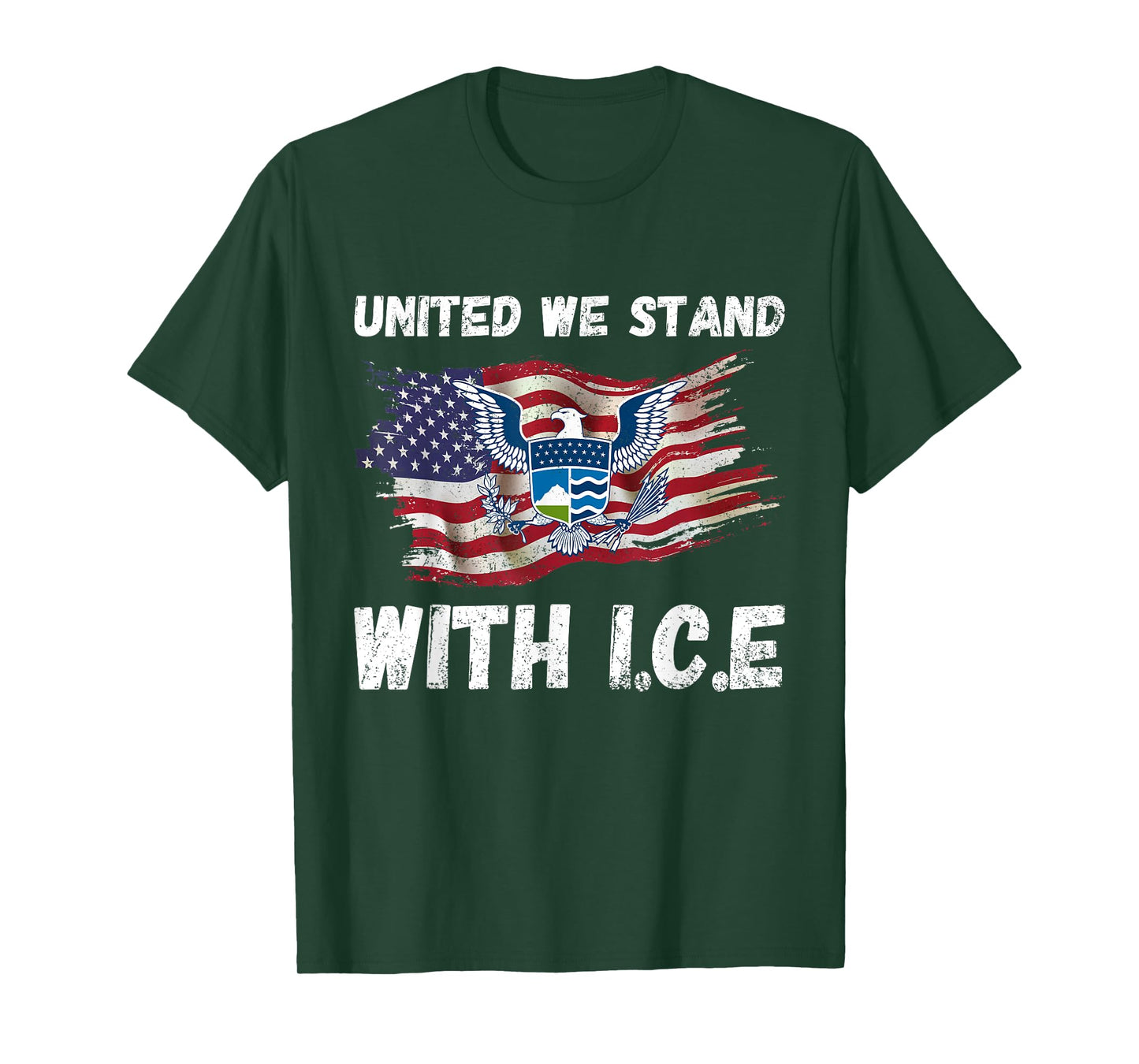 United We Stand With ICE Funny Men Women Vintage T-Shirt