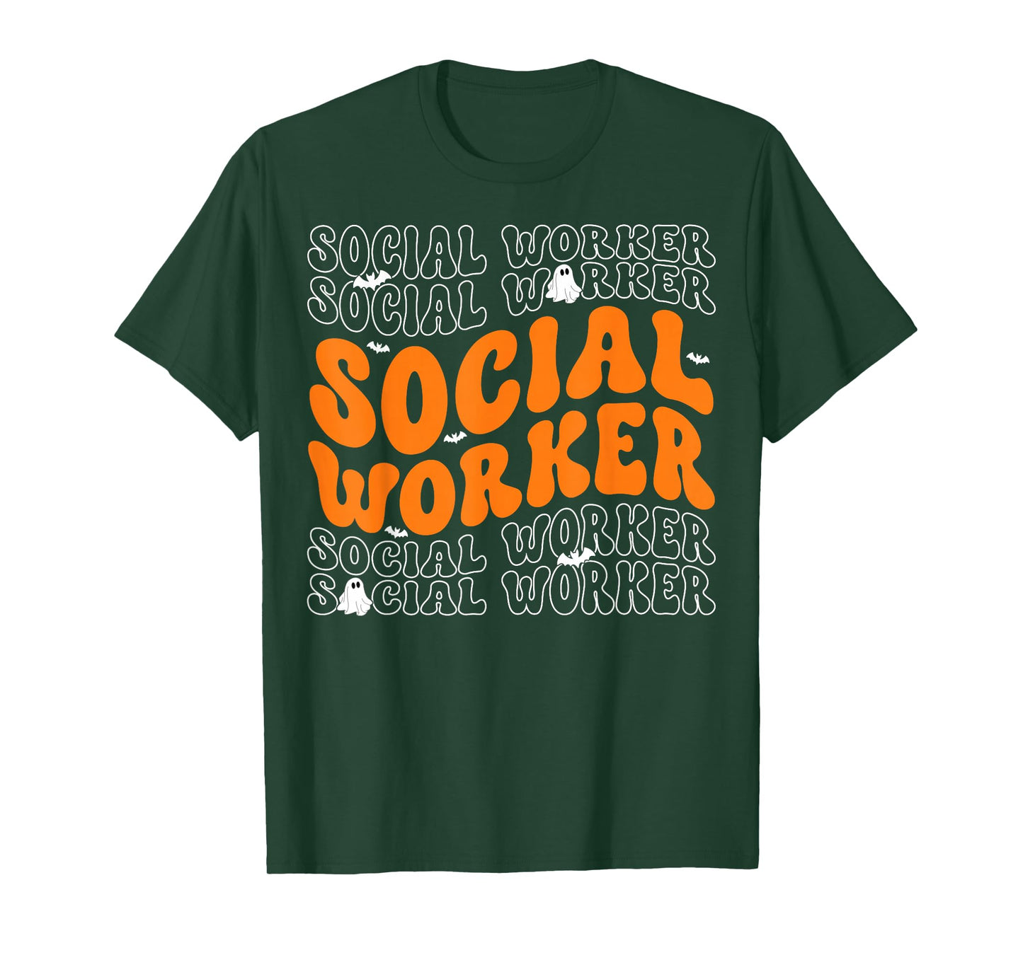 Spooky Social Worker Ghost Halloween Costume Men Women T-Shirt