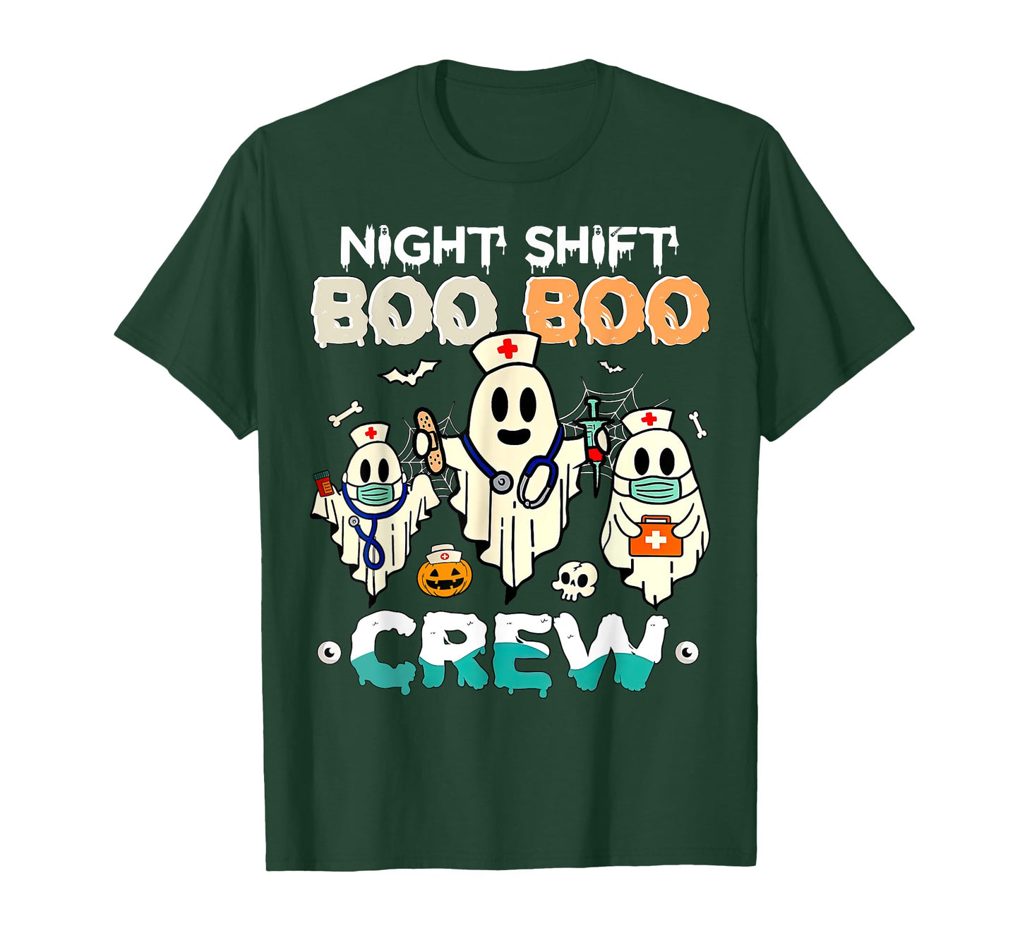 Night Shift Boo Boo Crew Nurse Ghost Halloween Nurses RN T-Shirt