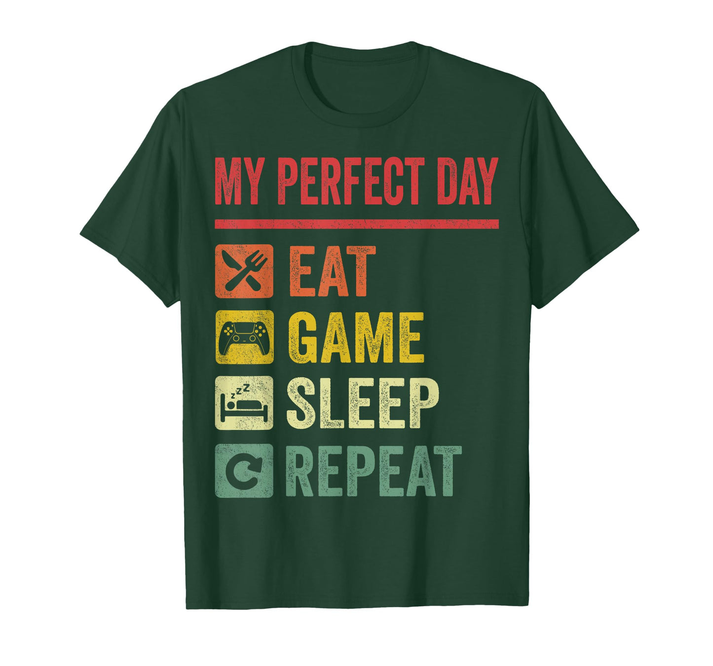 My Perfect Day Video Games T-Shirt Funny Cool Gamer Tee Gift T-Shirt