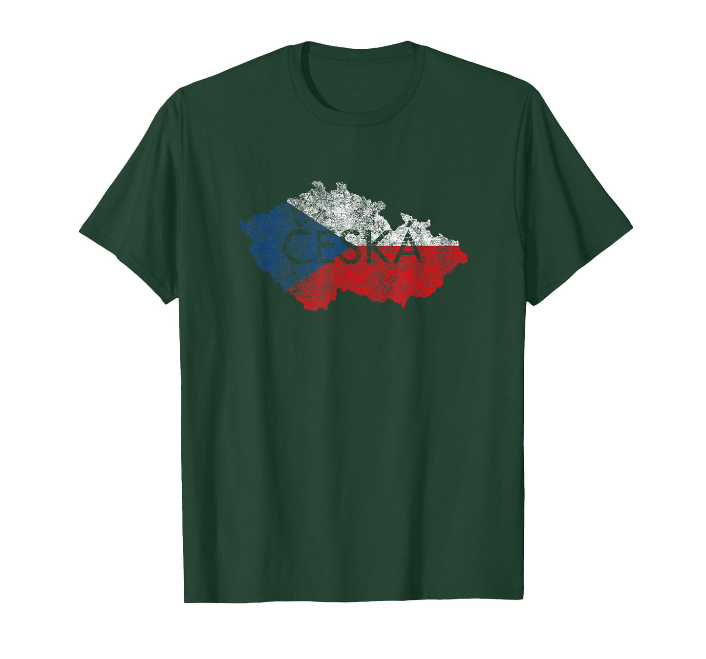Czech Republic Map and Flag Souvenir - Distressed Ceska T-Shirt