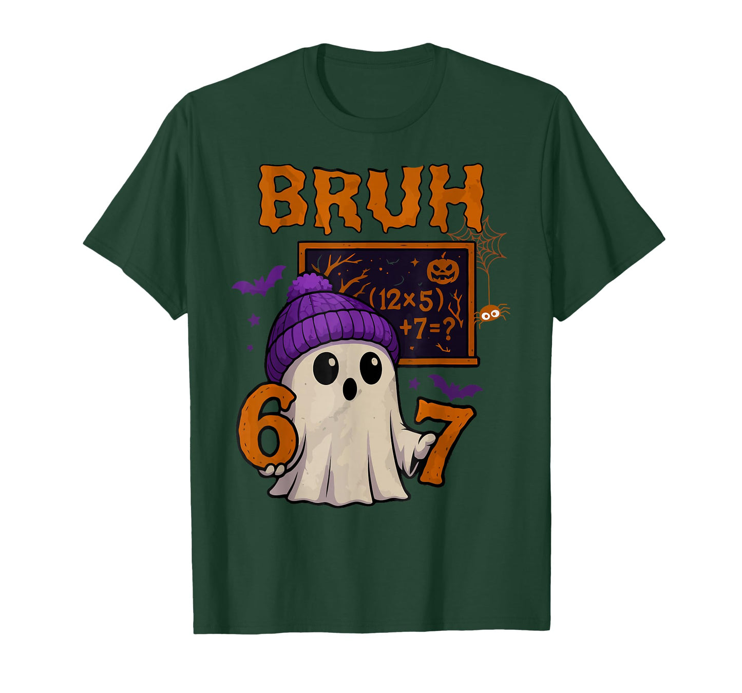 67 Teacher Halloween Ghost Six Seven Meme Math Equation Bruh T-Shirt