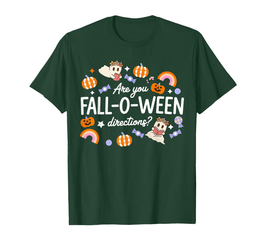 are You Fall O Ween Directions Halloween Teacher Ghosts T-Shirt