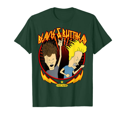 Beavis and Butt-Head Metal Colors Rock Out Graphic T-Shirt