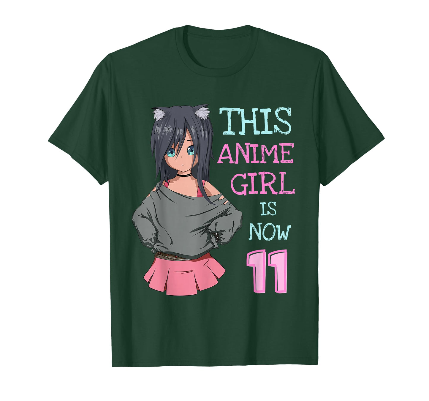 This Anime Girl Is Now 11 Years Old Birthday Girl Kawaii T-Shirt