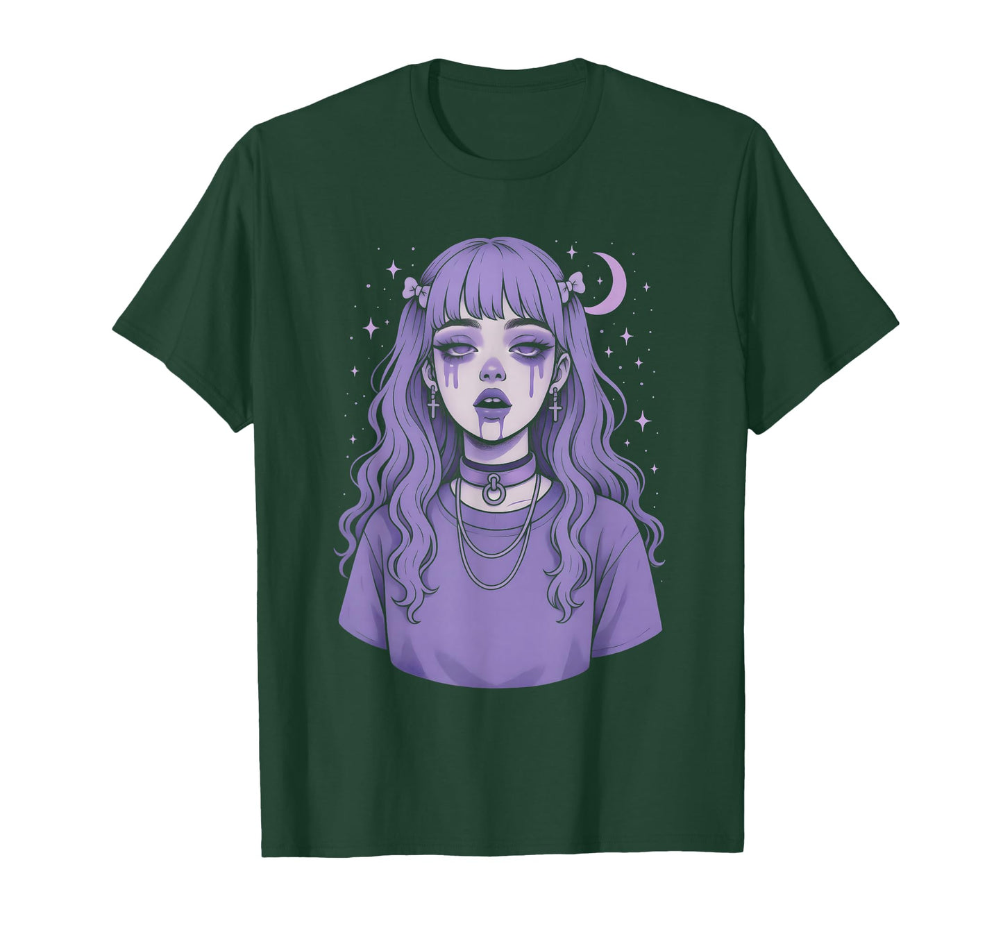Sad Pastel Goth Anime Girl Crying T-Shirt