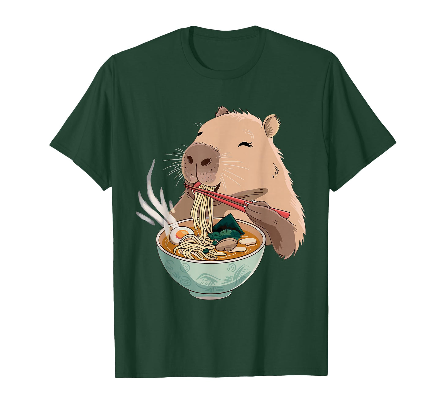 Kawaii Capybara Eating Japanese Ramen Men Women Girls Kids T-Shirt