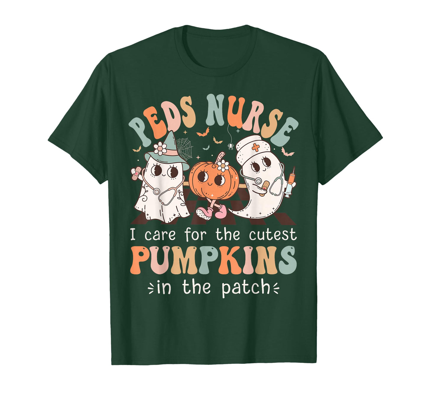 Peds Nurse Cutest Pumpkins Halloween Pediatric Nurse T-Shirt