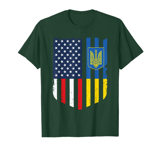 Ukrainian American USA Flag Patriot America Ukraine Roots T-Shirt