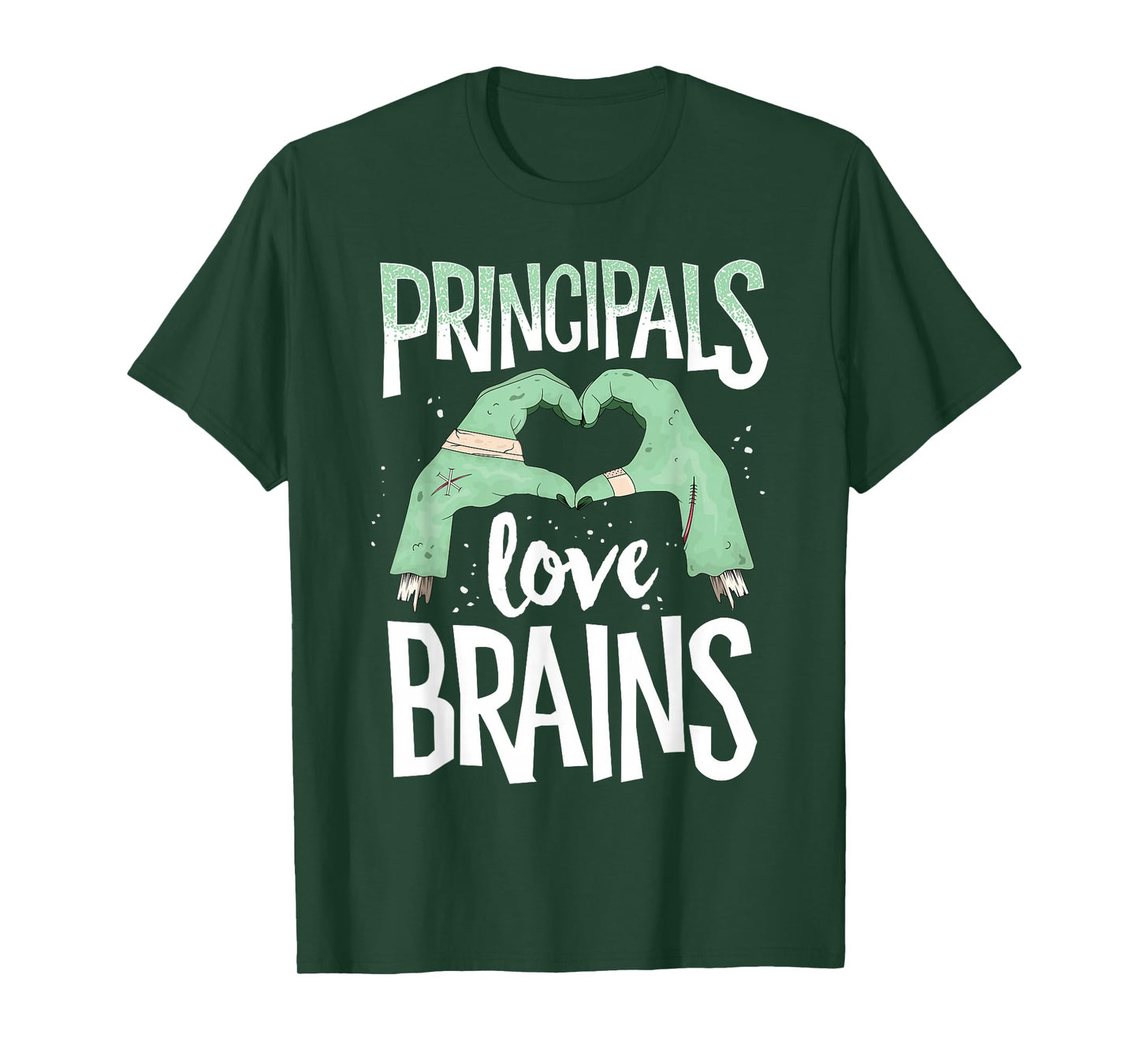 Principals Love Brains Halloween Costume Teacher Zombie T-Shirt