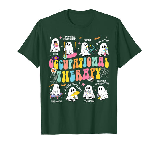 Halloween OT Occupational Therapy Therapist Spooky OTA Ghost T-Shirt