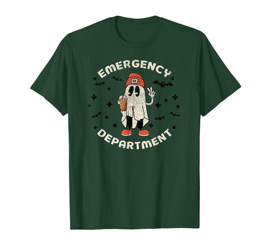 Halloween Emergency Department Ghost ER Nurse Tech ED Nurse T-Shirt