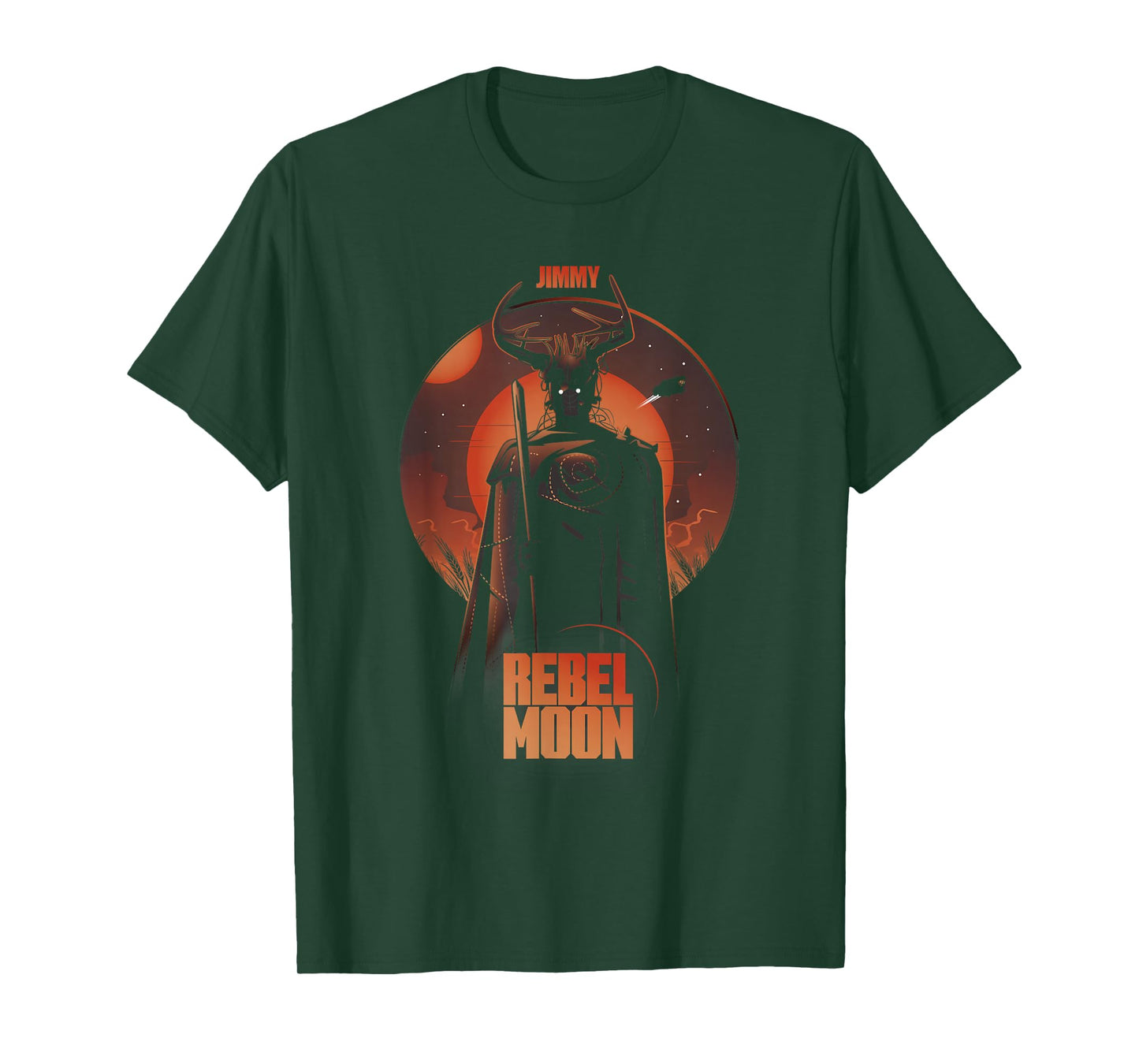 Rebel Moon Red Galactic Jimmy Celestial Silhouette Poster T-Shirt