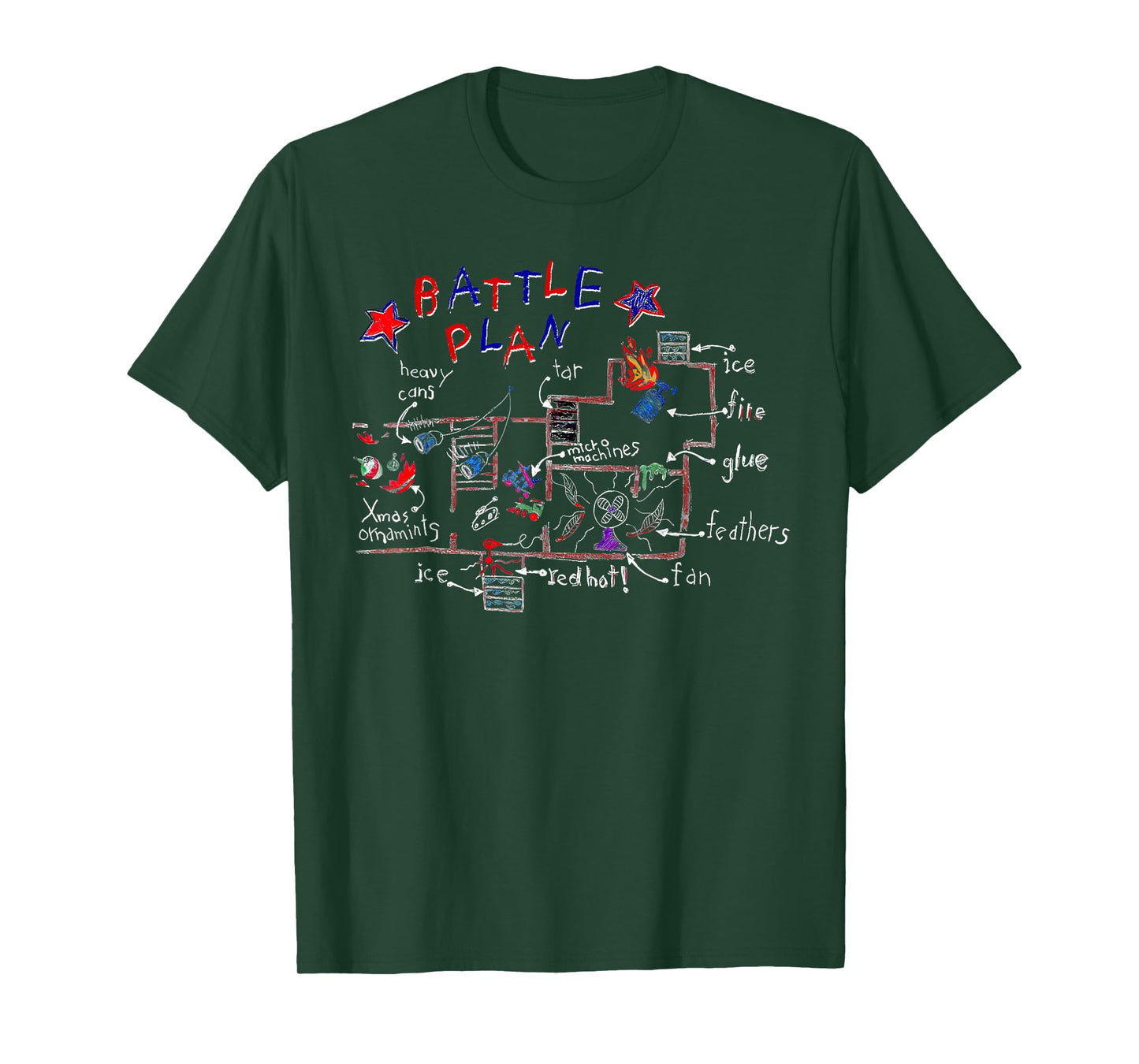 Funny Battle Plan Christmas Home Kids Hand Dawn Alone Xmas T-Shirt