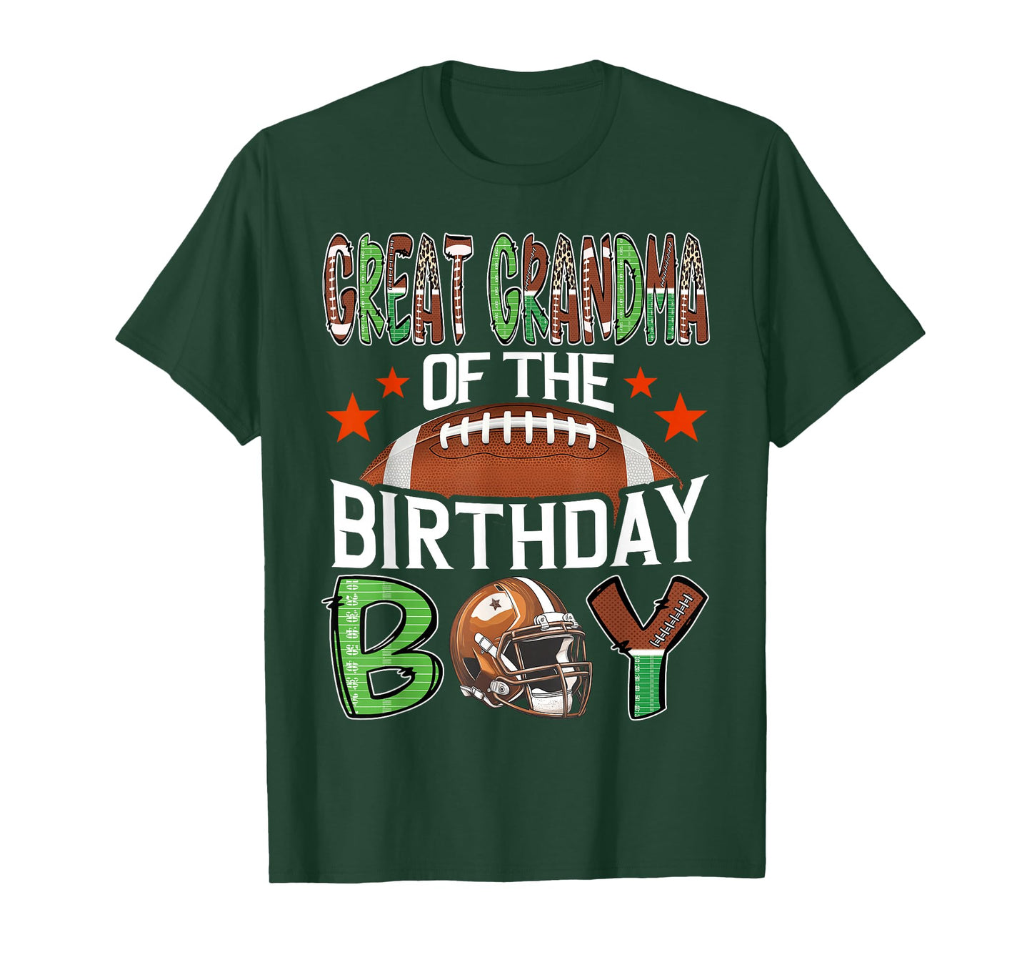 Great Grandma Of The Birthday Boy Game Day Football T-Shirt